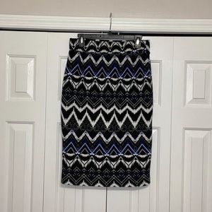 Aztec stretchy midi skirt